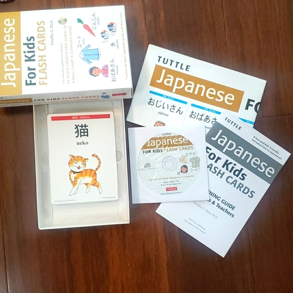 TUTTLE JAPANESE FOR KIDS 64 FLASH CARDS ADULT SCHOOL CD Wall Chart Guide - Picture 2 of 4